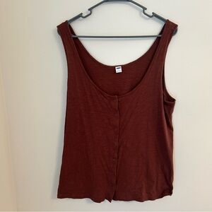 Old Navy Women’s Large Burnt Orange/ Rust Color Sleeveless Button Down Tank Top‎